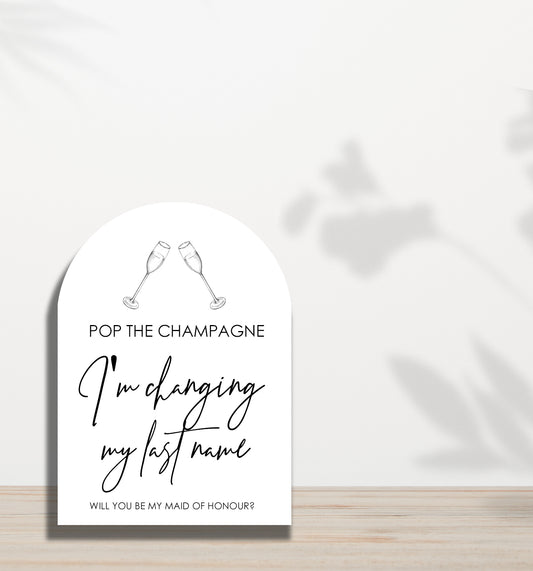 Pop the Champagne Bridesmaid Proposal Card