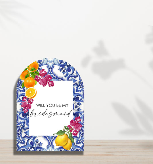 Mediterranean Bridesmaids Proposal Card